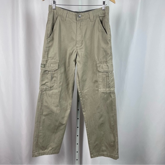 Wrangler 30X32 Khaki Cargo Baggy Pants Grunge Outdoor Utility Work Cotton Y2K - Picture 1 of 6